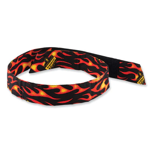 Chill-its 6705 Cooling Embedded Polymers Hook And Loop Bandana Headbnd, One Size Fit Most, Flames, Ships In 1-3 Business Days - Image 1