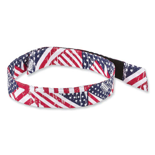 Chill-its 6705 Cooling Embedded Polymers Hook/loop Bandana Headband, One Size, Stars And Stripes, Ships In 1-3 Business Days - Image 1