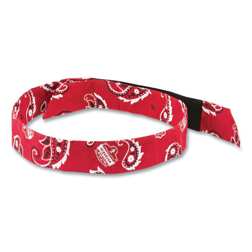 Chill-its 6705 Cooling Embedded Polymers Hook And Loop Bandana Headband, One Size, Red Western, Ships In 1-3 Business Days - Image 1