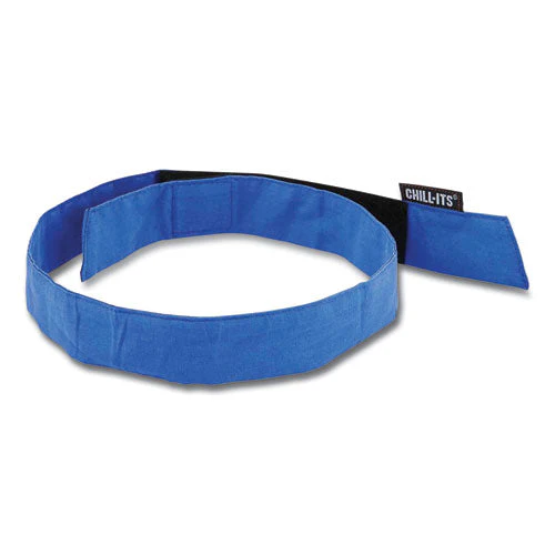 Chill-its 6705 Cooling Embedded Polymers Hook And Loop Bandana Headband, One Size, Solid Blue, Ships In 1-3 Business Days - Image 1