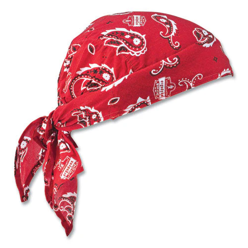Chill-its 6710 Cooling Embedded Polymers Tie Bandana Triangle Hat, One Size Fit Most, Red Western, Ships In 1-3 Business Days - Image 1