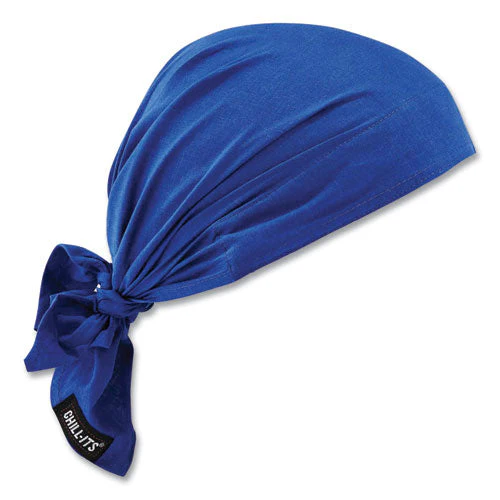Chill-its 6710 Cooling Embedded Polymers Tie Bandana Triangle Hat, One Size Fits Most, Solid Blue, Ships In 1-3 Business Days - Image 1
