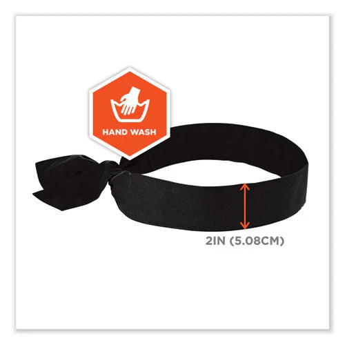 Chill-its 6700 Cooling Bandana Polymer Tie Headband, One Size Fits Most, Black, Ships In 1-3 Business Days - Image 2