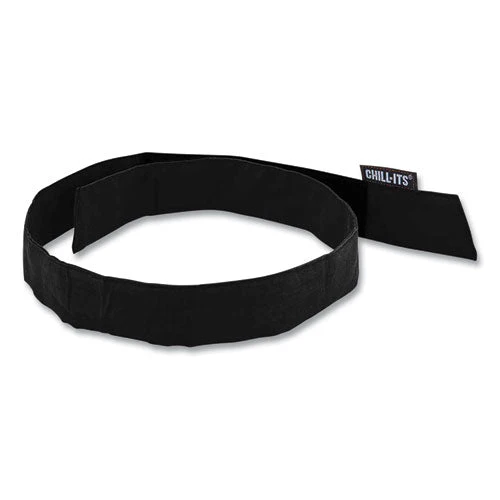 Chill-its 6705 Cooling Embedded Polymers Hook And Loop Bandana Headband, One Size Fit Most, Black, Ships In 1-3 Business Days - Image 1