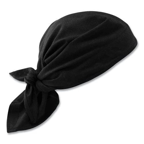 Chill-its 6710 Cooling Embedded Polymers Tie Bandana Triangle Hat, One Size Fits Most, Black, Ships In 1-3 Business Days - Image 1