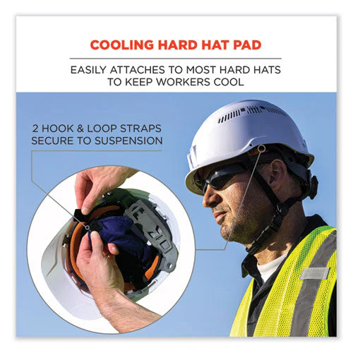 Chill-its 6715 Hard Hat Cooling Pad - Polymers, 7 X 6.5, Blue, Ships In 1-3 Business Days - Image 2