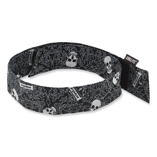 Chill-its 6705 Cooling Embedded Polymers Hook And Loop Bandana Headbnd, One Size Fit Most, Skulls, Ships In 1-3 Business Days - Image 1