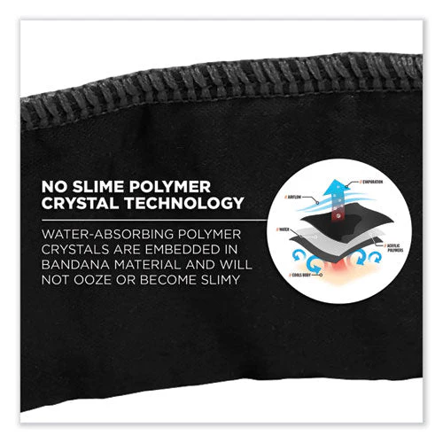 Chill-its 6702 Cooling Embedded Polymers Tie Bandana, One Size Fits Most, Black, Ships In 1-3 Business Days - Image 2