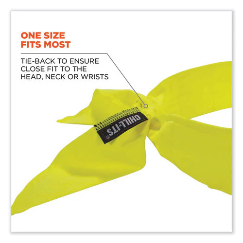 Chill-its 6702 Cooling Embedded Polymers Tie Bandana, One Size Fits Most, Lime, Ships In 1-3 Business Days - Image 2