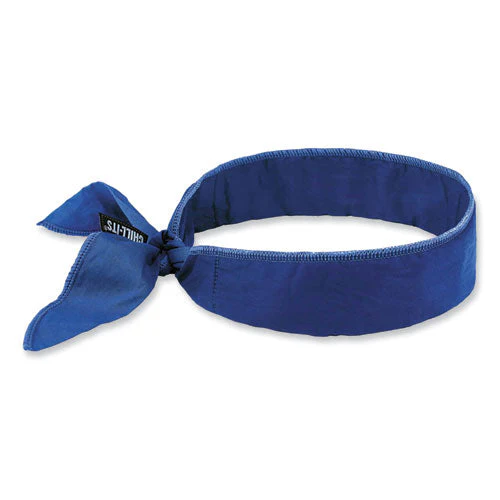 Chill-its 6702 Cooling Embedded Polymers Tie Bandana, One Size Fits Most, Solid Blue, Ships In 1-3 Business Days - Image 1