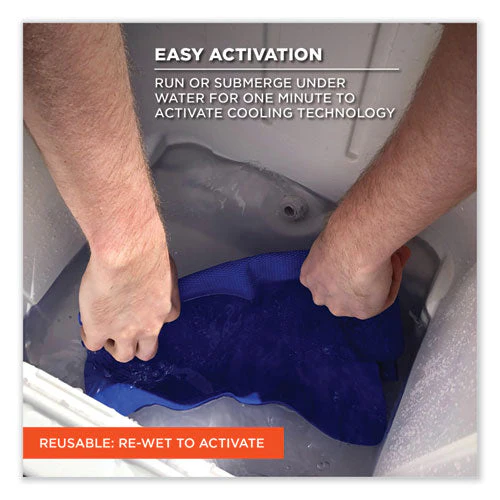 Chill-its 6602 Evaporative Pva Cooling Towel, 29.5 X 13, One Size Fits Most, Pva, Blue, 50/pack, Ships In 1-3 Business Days - Image 3