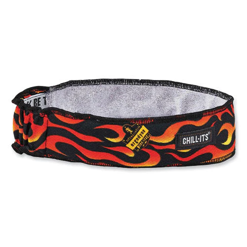 Chill-its 6605 High-performance Terry Cloth Sweatband, Cotton Terry Cloth, One Size, Flames, Ships In 1-3 Business Days - Image 1