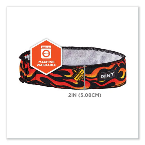 Chill-its 6605 High-performance Terry Cloth Sweatband, Cotton Terry Cloth, One Size, Flames, Ships In 1-3 Business Days - Image 2