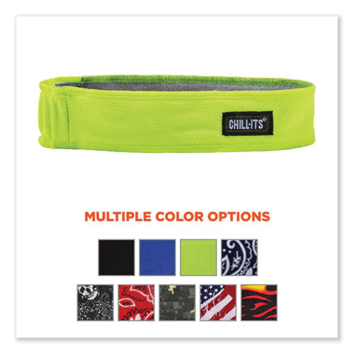 Chill-its 6605 High-perform Terry Cloth Sweatband, Cotton Terry Cloth, One Size Fits Most, Lime, Ships In 1-3 Business Days - Image 2