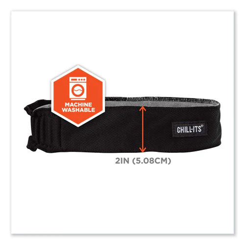Chill-its 6605 High-perform Terry Cloth Sweatband, Cotton Terry Cloth, One Size Fits Most, Black, Ships In 1-3 Business Days - Image 3