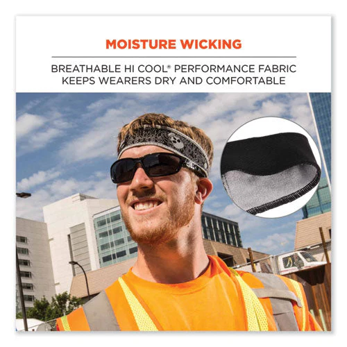 Chill-its 6605 High-perform Terry Cloth Sweatband, Cotton Terry Cloth, One Size Fits Most, Black, Ships In 1-3 Business Days - Image 2