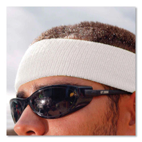 Chill-its 6550 Head Terry Cloth Sweatband, Cotton Terry, One Size Fits Most, White, Ships In 1-3 Business Days - Image 2