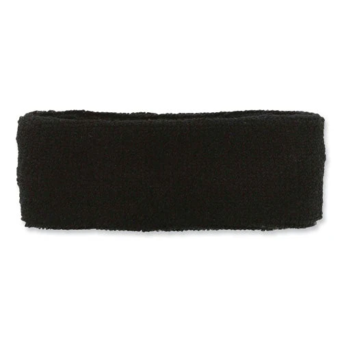 Chill-its 6550 Head Terry Cloth Sweatband, Cotton Terry, One Size Fits Most, Black, Ships In 1-3 Business Days - Image 1