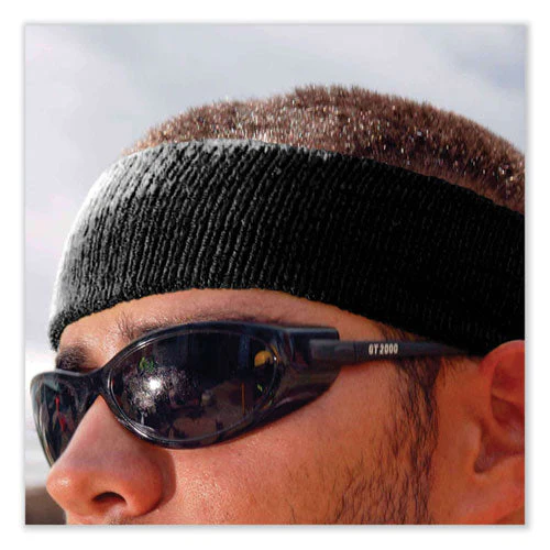 Chill-its 6550 Head Terry Cloth Sweatband, Cotton Terry, One Size Fits Most, Black, Ships In 1-3 Business Days - Image 2