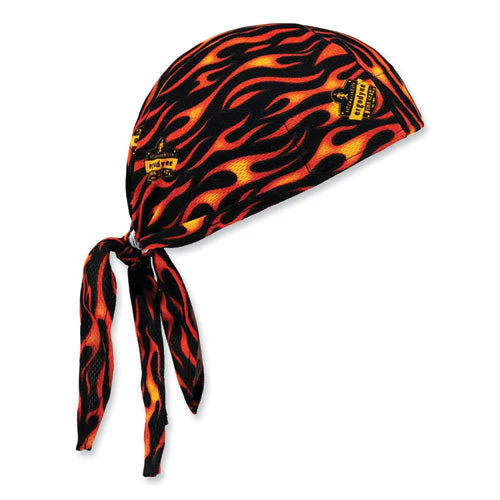 Chill-its 6615 High-performance Bandana Doo Rag With Terry Cloth Sweatband, One Size, Flames, Ships In 1-3 Business Days - Image 1