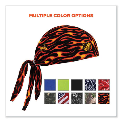 Chill-its 6615 High-performance Bandana Doo Rag With Terry Cloth Sweatband, One Size, Flames, Ships In 1-3 Business Days - Image 2