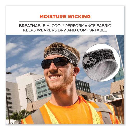 Chill-its 6605 High-performance Terry Cloth Sweatband, Cotton Terry Cloth, One Size, Skulls, Ships In 1-3 Business Days - Image 2