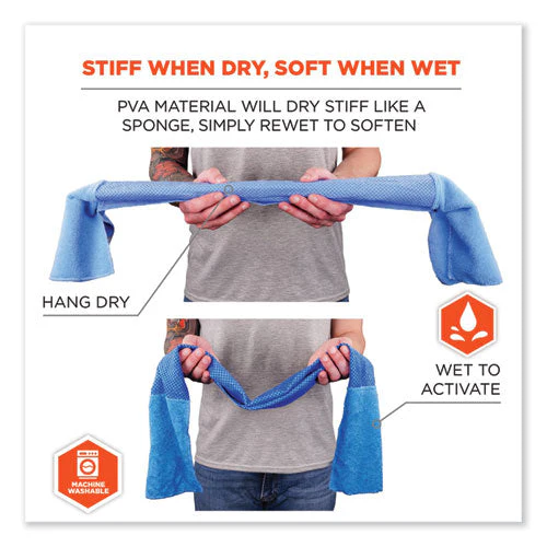 Chill-its 6604 Multipurpose Cleaning Cooling Towel, 35x8, One Size Fit Most, Microfiber/pva, Blue, Ships In 1-3 Business Days - Image 2