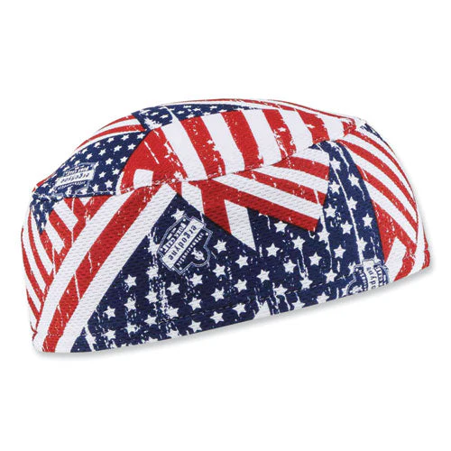 Chill-its 6630 High-performance Terry Cloth Skull Cap, Polyester, One Size, Stars And Stripes, Ships In 1-3 Business Days - Image 1