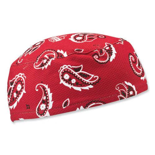 Chill-its 6630 High-performance Terry Cloth Skull Cap, Polyester, One Size Fits Most, Red Western, Ships In 1-3 Business Days - Image 1