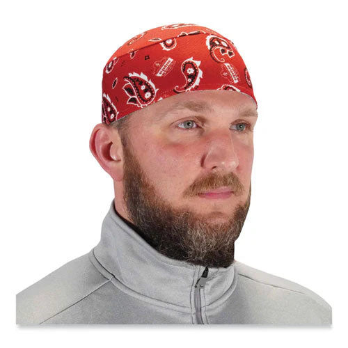 Chill-its 6630 High-performance Terry Cloth Skull Cap, Polyester, One Size Fits Most, Red Western, Ships In 1-3 Business Days - Image 2