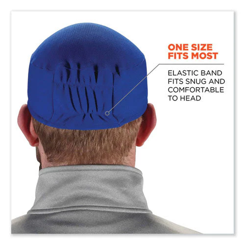 Chill-its 6630 High-performance Terry Cloth Skull Cap, Polyester, One Size Fits Most, Blue, Ships In 1-3 Business Days - Image 2