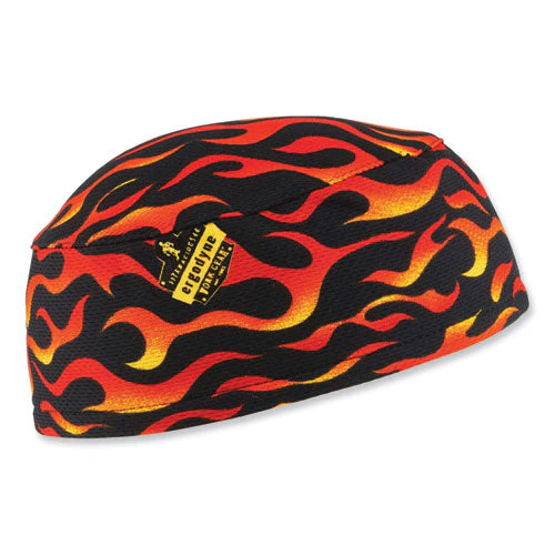 Chill-its 6630 High-performance Terry Cloth Skull Cap, Polyester, One Size Fits Most, Flames, Ships In 1-3 Business Days - Image 1