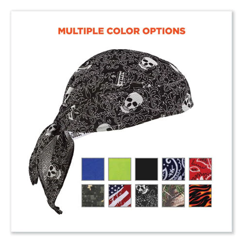 Chill-its 6615 High-performance Bandana Doo Rag With Terry Cloth Sweatband, One Size, Skulls, Ships In 1-3 Business Days - Image 2