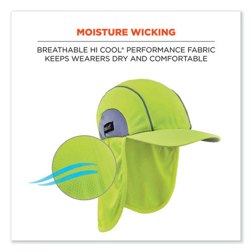 Chill-its 6650 High-performance Hat Plus Neck Shade, Polyester, One Size Fits Most, Lime, Ships In 1-3 Business Days - Image 2