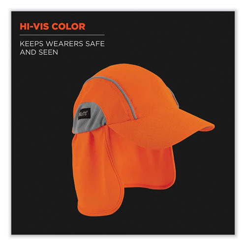 Chill-its 6650 High-performance Hat Plus Neck Shade, Polyester, One Size Fits Most, Orange, Ships In 1-3 Business Days - Image 2