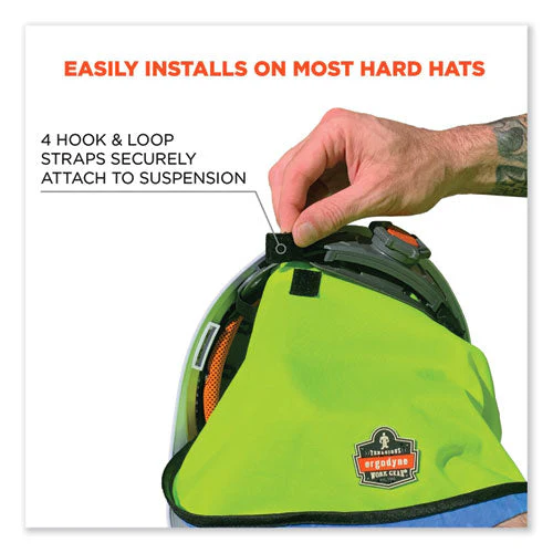 Chill-its 6670ct Cooling Hard Hat Neck Shade - Pva, 14.75 X 10.5, Lime, Ships In 1-3 Business Days - Image 3