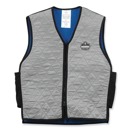 Chill-its 6665 Embedded Polymer Cooling Vest With Zipper, Nylon/polymer, X-large, Gray, Ships In 1-3 Business Days - Image 1