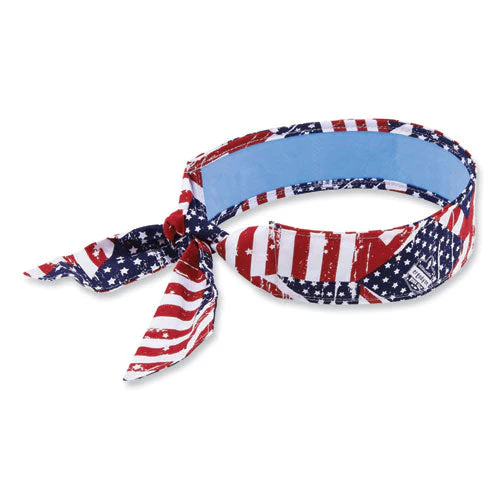 Chill-its 6700ct Cooling Bandana Pva Tie Headband, One Size Fits Most, Stars And Stripes, Ships In 1-3 Business Days - Image 1