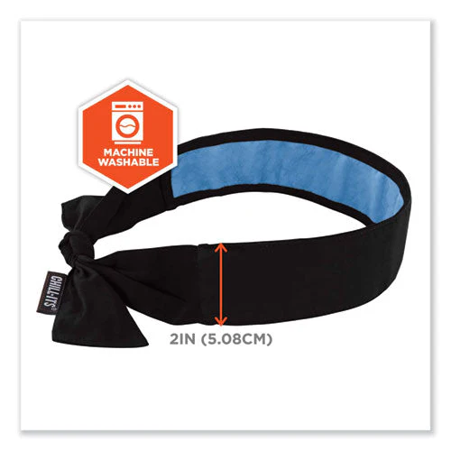 Chill-its 6700ct Cooling Bandana Pva Tie Headband, One Size Fits Most, Black, Ships In 1-3 Business Days - Image 2