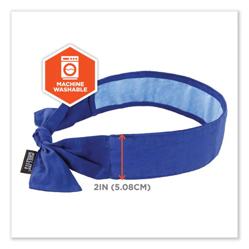 Chill-its 6700ct Cooling Bandana Pva Tie Headband, One Size Fits Most, Solid Blue, Ships In 1-3 Business Days - Image 3
