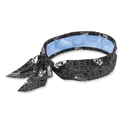 Chill-its 6700ct Cooling Bandana Pva Tie Headband, One Size Fits Most, Skulls, Ships In 1-3 Business Days - Image 1