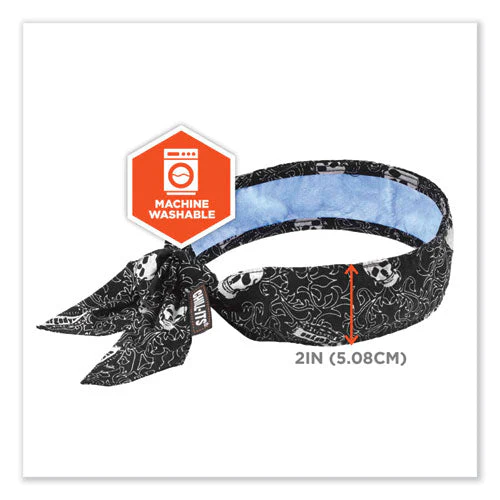Chill-its 6700ct Cooling Bandana Pva Tie Headband, One Size Fits Most, Skulls, Ships In 1-3 Business Days - Image 3