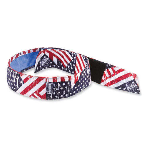 Chill-its 6705ct Cooling Pva Hook And Loop Bandana Headband, One Size Fits Most, Stars & Stripes, Ships In 1-3 Business Days - Image 1