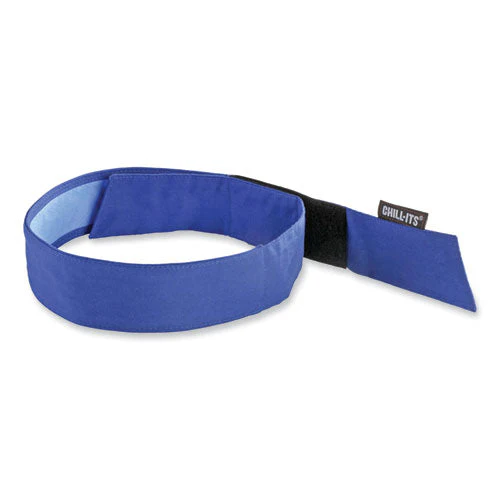 Chill-its 6705ct Cooling Pva Hook And Loop Bandana Headband, One Size Fits Most, Solid Blue, Ships In 1-3 Business Days - Image 1
