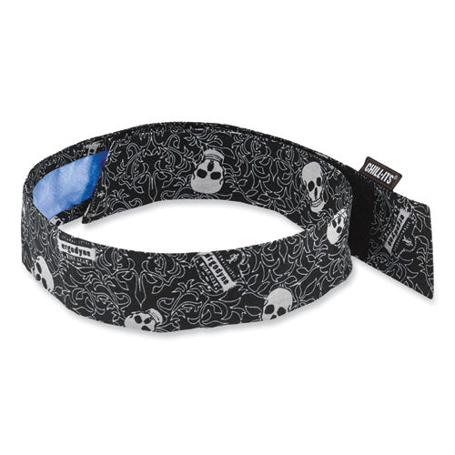 Chill-its 6705ct Cooling Pva Hook And Loop Bandana Headband, One Size Fits Most, Skulls, Ships In 1-3 Business Days - Image 1