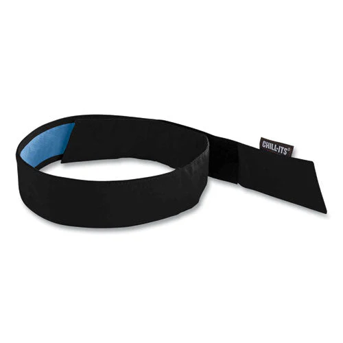 Chill-its 6705ct Cooling Pva Hook And Loop Bandana Headband, One Size Fits Most, Black, Ships In 1-3 Business Days - Image 1