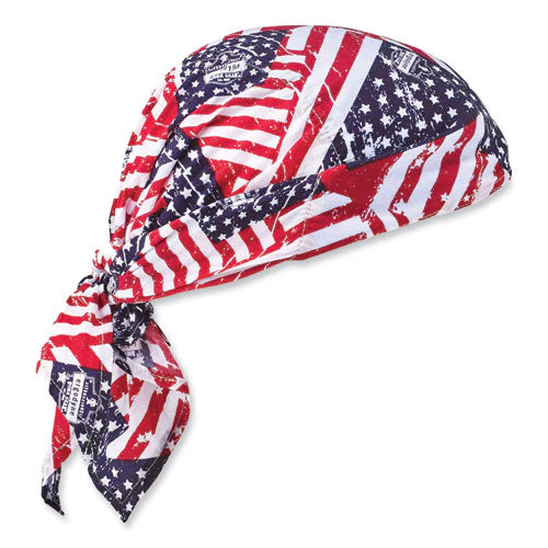 Chill-its 6710ct Cooling Pva Tie Bandana Triangle Hat, One Size Fits Most, Stars And Stripes, Ships In 1-3 Business Days - Image 1