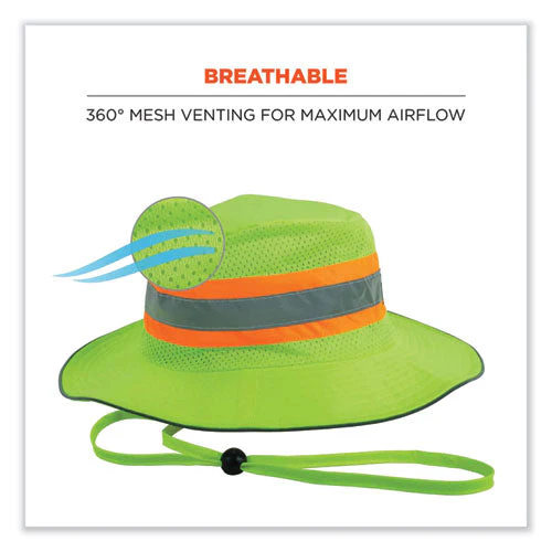 Chill-its 8935mf Hi-vis Microfiber Ranger Sun Hat, Small/medium, Lime, Ships In 1-3 Business Days - Image 2