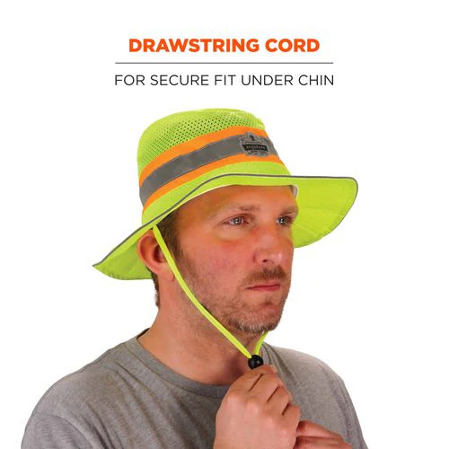Chill-its 8935mf Hi-vis Microfiber Ranger Sun Hat, Polyester/microfiber, 2x-large/3x-large, Lime, Ships In 1-3 Business Days - Image 2