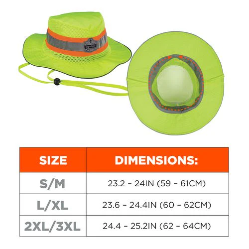 Chill-its 8935mf Hi-vis Microfiber Ranger Sun Hat, Polyester/microfiber, 2x-large/3x-large, Lime, Ships In 1-3 Business Days - Image 3